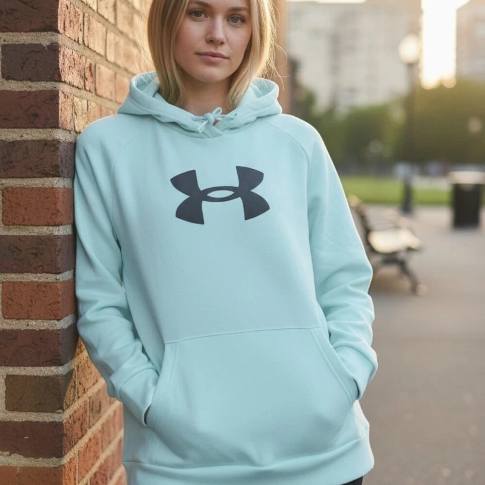 Under Armour Women’s Armour Fleece Hoodie Aqua Blue Size Large